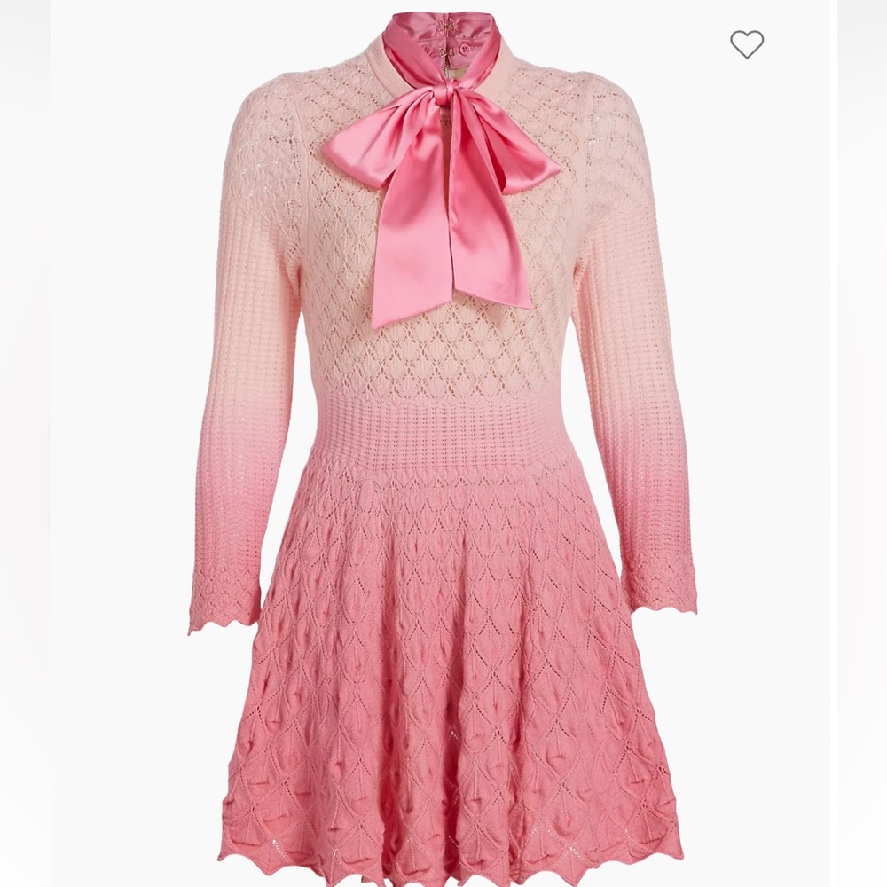 Alice & Olivia gin pointelle lace mini dress S